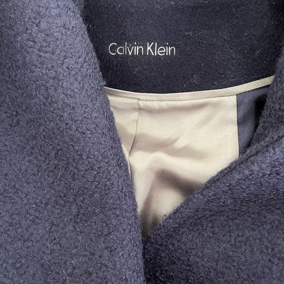 Calvin Klein Women's Blue Hooded Wool Coat, Size 10 - Picture 5 of 10